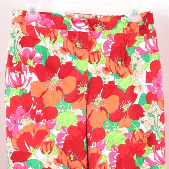 Worthington Women's 12 (M/8) 90's Y2K Colorful Floral Resort Cropped Capri Pants - Picture 2 of 9